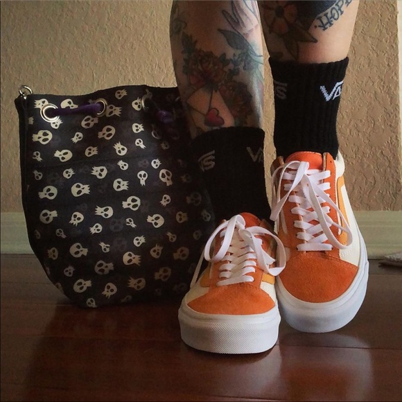 orange and cream vans